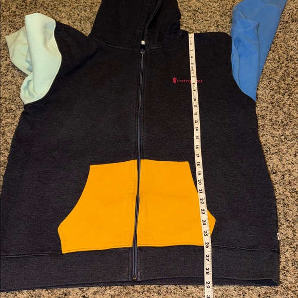 Cotopaxi Multicolor Hoodie Jacket - Black, Blue, Yellow, Green - Picture 10 of 12